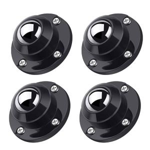 PlusRoc 4 Pack 1 Inch Self Adhesive Paste Caster Wheels for Furniture Kitchen Appliance Rollers, Load Capacity 28LBS Per Wheel, Low Profile Swivel Wheels for Bucket Storage Bins