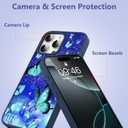 ZIYE Butterfly Case for iPhone 16 Pro Cute Blue Butterflies Pattern Design for Girl Women Drop Protection Anti-Scratch Shockproof Protective Slim Phone Case for iPhone 16 Pro 6.3 Inch