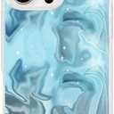 SCORPIFY for iPhone 16 Pro Max Case [Compatible with MagSafe] with Blue Celestial Ripples and Wave Texture, Cute Magnetic Phone Cover Bumper for Women Girls and Men,Shimmer Pattern with Gold Accents