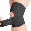  Knee Brace with Side Stabilizers Relieve Meniscus Tear Knee Pain ACL MCL Arthritis,Joint Pain Relief, Breathable Adjustable Knee Support Suitable for Men and Women with Sports Injuries, Black XL