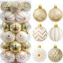 JOYIN 30 Pcs 2.36'' Christmas Balls Ornaments, Gold & White Assorted Christmas Hanging Ornaments, Shatterproof Balls Decor for Xmas Tree Wreath Garland Holiday Indoor Party