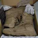 FREE SOLDIER Men's Work Tactical Boots 8 Inches Lightweight Combat Boots Durable Suede Leather Military Boot Desert Boot (9.5 Wide, Dark Tan)