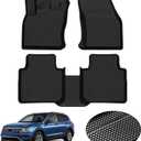 KUST All Weather Floor Mats for 2018-2024 Volkswagen Tiguan, Custom Fit Floor Liners for VW Tiguan Accessories 1st & 2nd Row High Edge Non-Slip