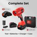 Power Leaf Blower,21V Cordless Leaf Blower, 2X 4.0Ah Batteries Handheld Electric Blower Ideal for Yard Cleaning, Lawn Maintenance, and Blowing Away Leaves and Dust