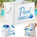 Yungyan Pool Towel Storage Basket Holder Organizer Bin Pool Towel