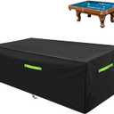 GEMITTO 7/8/9 ft Pool Table Cover, Waterproof Billiard Cover Polyester Fabric for Snooker Billiard Table (102x53x32in) Black