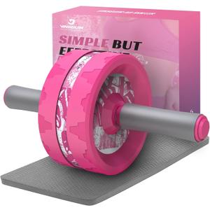 VINSGUIR Ab Roller Wheel, Abs & Core Workout Equipment for Home Gym with Knee Pad Accessories, Abdominal Wheel for Full-body Strength Training