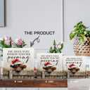 4 x Christmas Highland Cow Bathroom Decor Sign - Farmhouse Western Christmas Animal Bathroom Decor,Rustic Farm Animal He Sees You When You're Pooping Signs,Highland Cow Gifts for Women, 8x8 Inch Home