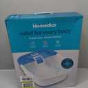 Homedics Bubble Bliss Deluxe Foot Spa with Heat Massaging Arch, 3 Acupressure Attachments, Splash Guard, Raised Nodes Creates Bubbles, Improves Circulation, Soothe Tired Muscles, Built-in Storage (Blue)