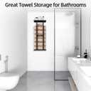 STWWO Towel Racks for Bathroom, Bathroom Towel Storage Wall Mounted 30 inch with Shelf Can Holds 6 Large Towels, Wall Towel Rack for Rolled Towels, Black