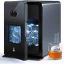 2'' Clear Ice Ball Maker  4 Ice Spheres in 35min, 144 pcs/Day, Auto&Manual Fill, Fast Round Ice Machine with LCD Touch Panel, Self-Cleaning, Home & Bar Maker for Whiskey Parties Gift(Black)