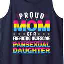 Proud Mom of an awesome pansexual daughter Pan Pride LGBT Tank Top, Size: XL