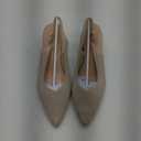 Frank Mully Women's Slingback Heels Pointed Toe Work Pumps Comfortable Chunky Pumps Knitted Closed Toe Stylish Dressy Shoes (9, Beige)