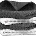 Infinitee Xclusives Premium Dish Cloth 100% Cotton 12 x 12 Inches |Pack of 4| - Ultra Soft Tea Towels - Highly Absorbent Kitchen Rags - Terry Dishcloth for Kitchen and Household Cleaning |Grey|