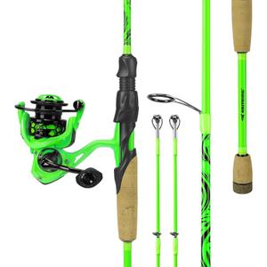 KastKing Zephyr Dual-tip Fishing Rod & Reel Combo, Dual Tips Section for Different Powers, IM6 Graphite 2Pc Blanks, KastFlex Technology, Rubber Cork Handle, Integrate Hook Keeper, 11 Models, Spin: 6'0''- L& Ml- Dual-tip Rod -2000 Reel