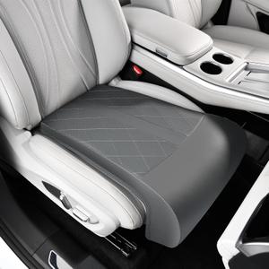 Coverado Car Seat Extender Leg Support, Leather Leg Extender Cushion for Car Seats, Waterproof Car Seat Cushions Universal Fit for Most Vehicles (Gray)