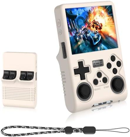 Silicone Case for R40S PRO, Anti-Slip, Shock Proof, Soft Protective Case for R40S Pro Handheld Game Console with Lanyard - White