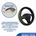 Skechers Steering Wheel Cover, Memory Foam Car Steering Wheel Cover,14.5-15inch Anti-Slip Safety Comfortable Desgin, Universal Accessory for Diverse Cars, Truck,SUV (Black & Olive)