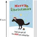 2 x Ogeby Funny Dog Christmas Card with Envelopes, Rude Christmas Gifts for Dog Lover, Humor Christmas Gift ideas for Husband, Dog Xmas Cards Gifts for Dad Mom Brother Sister Friends (blue)