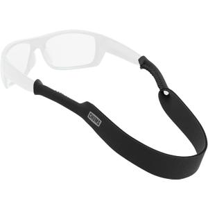Chums Neoprene Glasses Strap - Patterned Eyewear Retainer & Durable Floating Sunglasses Sport Strap (Black)