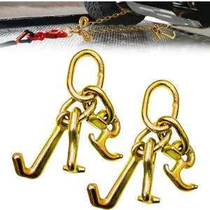 RTJ Cluster Hooks 5400LBS, Towing Tie Down Cluster Hook 5/16", G70 Tow Bridle Hook Truck Accessories Equipment, J Hooks Towing Heavy Duty for Car Trucks Hauler Wrecker