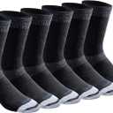 Dickies Men's Dri-Tech Moisture Control Max Full Cushion Crew Socks, Black (6 Pairs), Large