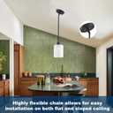 IHENGYANLT 3 Pack Pendant Light Kitchen Island Pendant Lighting, Hanging Light with Frosted Glass Shade, Black Modern Indoor Hanging Lamp
