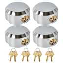 Pomunty 4 Pack Trailer Door Locks Keyed Alike Heavy Duty Hockey Puck Locks Reinforced Hidden Shackle Padlocks w/8 Keys Solid Steel Lock for Trailers Trucks Vans Shed Gates Garage