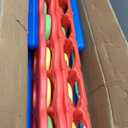 SDADI Height Adjustable Giant 4 in a Row Connect Game, 2-in-1 Jumbo 4-to-Score Game with Ring Toss Game Set, Indoor Outdoor Yard Game Party Game for Kids Adults and Family, Blue