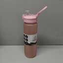 MANNA Push Bottle 39oz Plastic with Straw, Pink