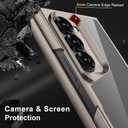 Clear Case for Samsung Galaxy Z Fold 6, Slim Fit Hard PC Case with Front Screen Protector, Anti-Yellowing Translucent Back Anti-Scratch Shockproof Cover for Samsung Z Fold 6 5G(Gold)