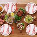 96pcs Baseball Party Tableware Set, Disposable Baseball Dessert Cake Paper Plates Napkins & Forks for Sports Ball Themed Birthday Party Decorations & Supplies Serves 24 Guests