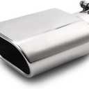 A-KARCK Rectangle Exhaust Tip 2.25" Inlet, Polished Square Exhaust Tailpipe Tip 3" x 5.5" Outlet 9.5" Long, Bolt on Design Easy Installation