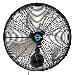 Tornado 20 Inch Pro Series High Velocity Oscillating Wall Mount Fan For Industrial, Commercial, Residential Use 3 Speed 5250 CFM UL Safety Listed