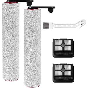 H12 Pro Replacement Brush Rollers and HEPA Filter Kits Compatible with Dreame H12 Pro, H12 Dual, G10 Pro Cordless Wet and Dry Vacuum Cleaner Replacement Parts, 2 Brush Rollers & 2 Filters