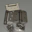 3 Pack Self Closing Door Hinges, 4 Inch Spring Loaded Door Hinges, Adjustable Tension for Garage, Front Door, Back Door, for Left and Right Hand Door, 5/8'' Radius Corners, UL Listed