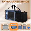 Side Expandable Extra Large Cat Carrier with Litter Box, Blue