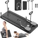 JANUA Pilates Board - 2024 Pilates Reformer Set, Multi-Purpose Foldable Pilates Reformer Board for Home, 5 in 1 Pilates Sliding Board (Black)