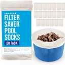 IMPRESA Pool Skimmer Socks - Compatible with Hayward, Pentair & Intex - 20-Pack - Filter Saver Socks - Fits Inground & Above Ground Pool Skimmers