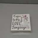 3 Packs TOUNER Coffee Is My Love Language Wood Box Sign, Funny Drinking Coffee Lover Wood Desk Decor, Christmas Birthday Thanksgiving Caffeine Addict Table Display Gifts for Grandma Mom Aunt BFF Sister