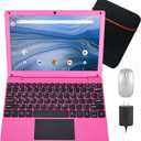 10.1Inch Laptop,Quad-Core Processor with Android 12.0 OS,2GB RAM,64GB EMMC,Built-in Camera, WiFi,USB Interface,Tpye-C Charging for Learning and Entertainment (Pink 2GB+64GB)