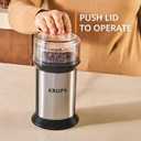 KRUPS Electric Blade Coffee Grinder 1.6 Oz, Adjustable Coarse to Fine for the Perfect Espresso, Grind Coffee Beans, Spices & Herbs, Removable Dishwasher Safe Bowl, Stainless Steel