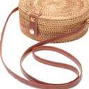Rattan Summer Straw Beach Bag - Woven Wicker Basket Vacation Purse - Gifts for Women