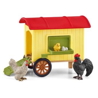 Schleich Mobile Chicken Coop Playset with Exclusive Toy Chickens