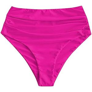 ZAFUL Women High Waisted Bikini Bottoms Ruched Swimsuit Bottom Tummy Control Bathing Suit Bottoms, Large