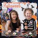 Engrowtic 24 Pcs Halloween Candy Holder Cards with Clear Domes Candy Trick or Treat Boxes Containers DIY Witch Hat Pumpkin Ghost Cards Crafts for Halloween Party Favor Decorations Bags Stuffers