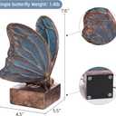 Vintage Blue Butterfly Bookends,Resin Book Ends for Shelves,Heavy Duty Decorative Bookends,Creative Book Stopper Holder Decor for Desk Home Office,Shelf Decoration,Gifts for Mother's Day