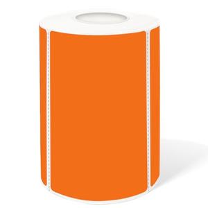Yeachlaing 2×3 Inch Orange Removable Thermal Labels,Writeable,Removable,Thermally Printable,300 Sheets per Roll with Perforated Lines
