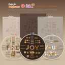 ETSPIL Find Your Joy Beginner Embroidery Kit,3 Pack DIY Starter Kits for Adults with 42 Stitch, Stamped Patterns, Floral Designs, Embroidery Hoop, Colorful Floss, Video Tutorials, and Storage Bag, medium