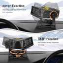 12V 200W Car Heater & Cooling Fan - Rapid Windscreen Defogger & Window Defroster for Winter & Humid Weather - Safe & Portable with Cigarette Lighter Plug-In for All Cars - Yellow